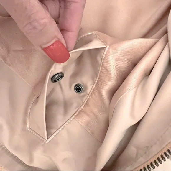 VINCE Zip Up Pink Bomber Jacket Pockets Satin Y2K Size Small Petite